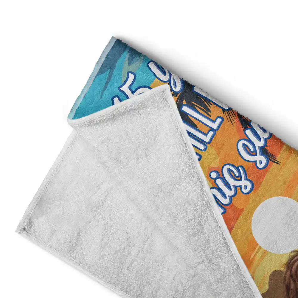 Couple Kissing After Years Hotter Than This Summer - Personalized Beach Towel - Image 4