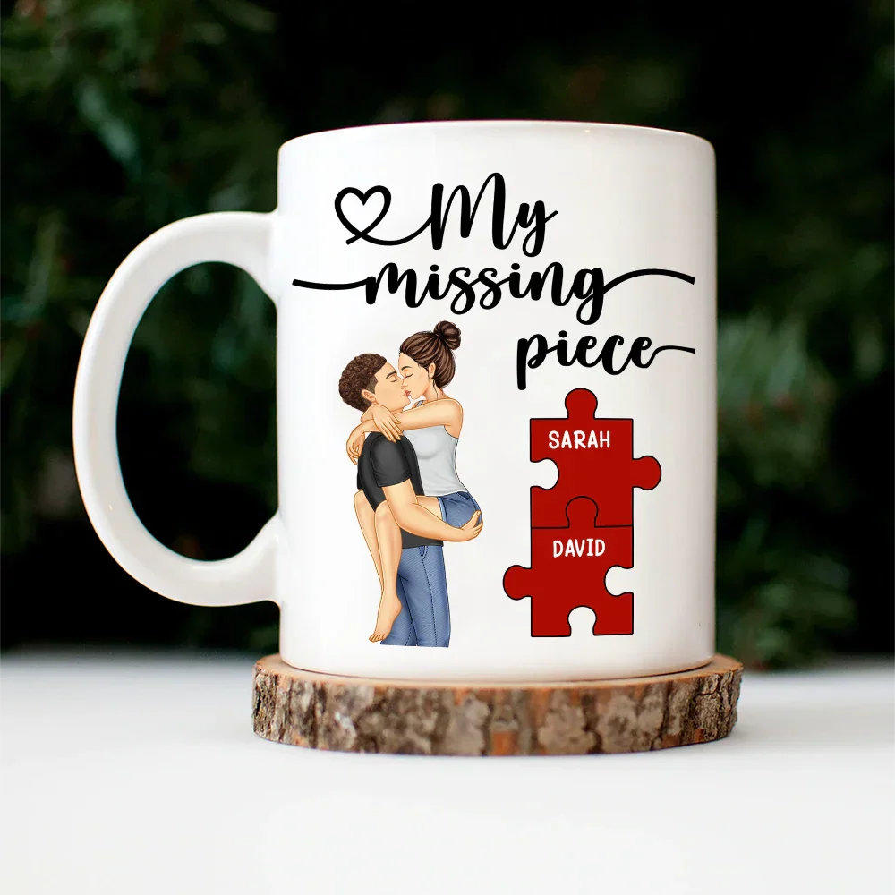 Couple Kissing My Missing Piece - Personalized Mug - Image 4