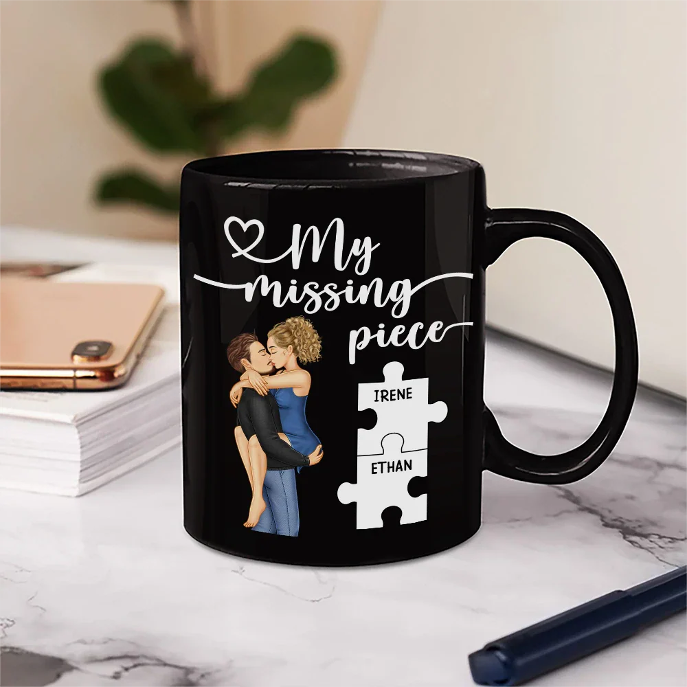 Couple Kissing My Missing Piece - Personalized Mug - Image 5