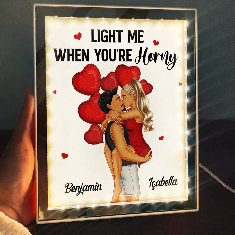 Couple Light Me When You Want - Personalized LED Mirror Frame Lamp - Image 2