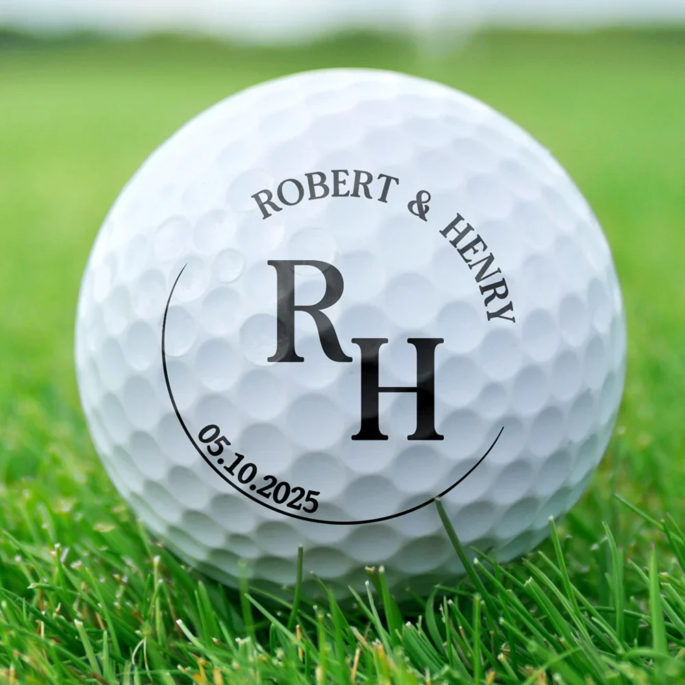 Couple Monogram With Names - Personalized Golf Ball - Image 2