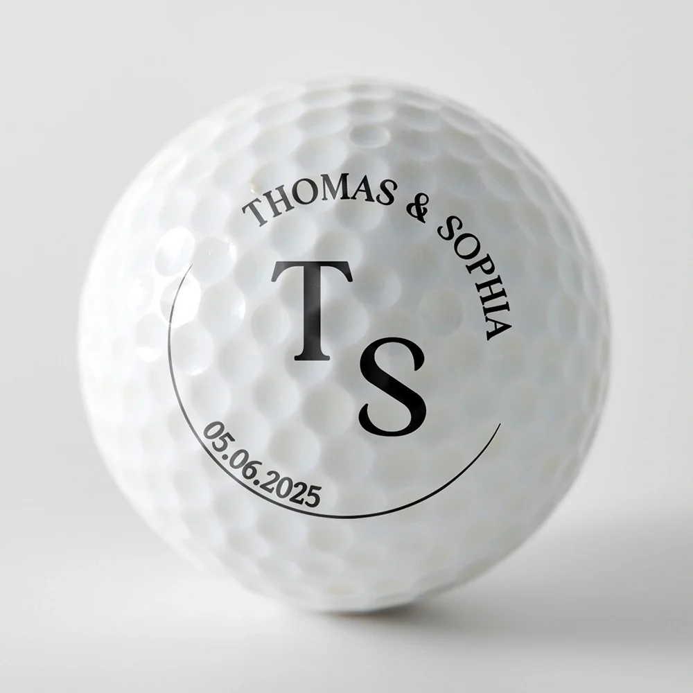 Couple Monogram With Names - Personalized Golf Ball - Image 3