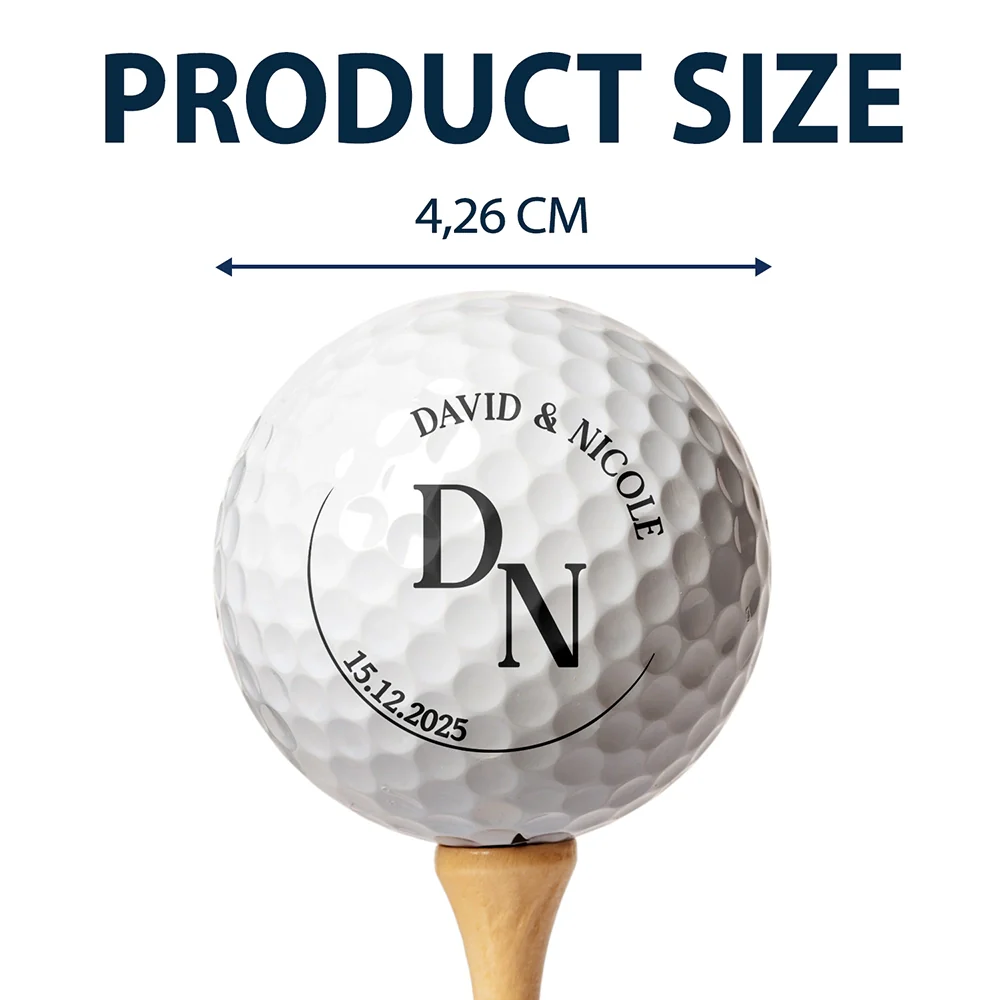 Couple Monogram With Names - Personalized Golf Ball - Image 4