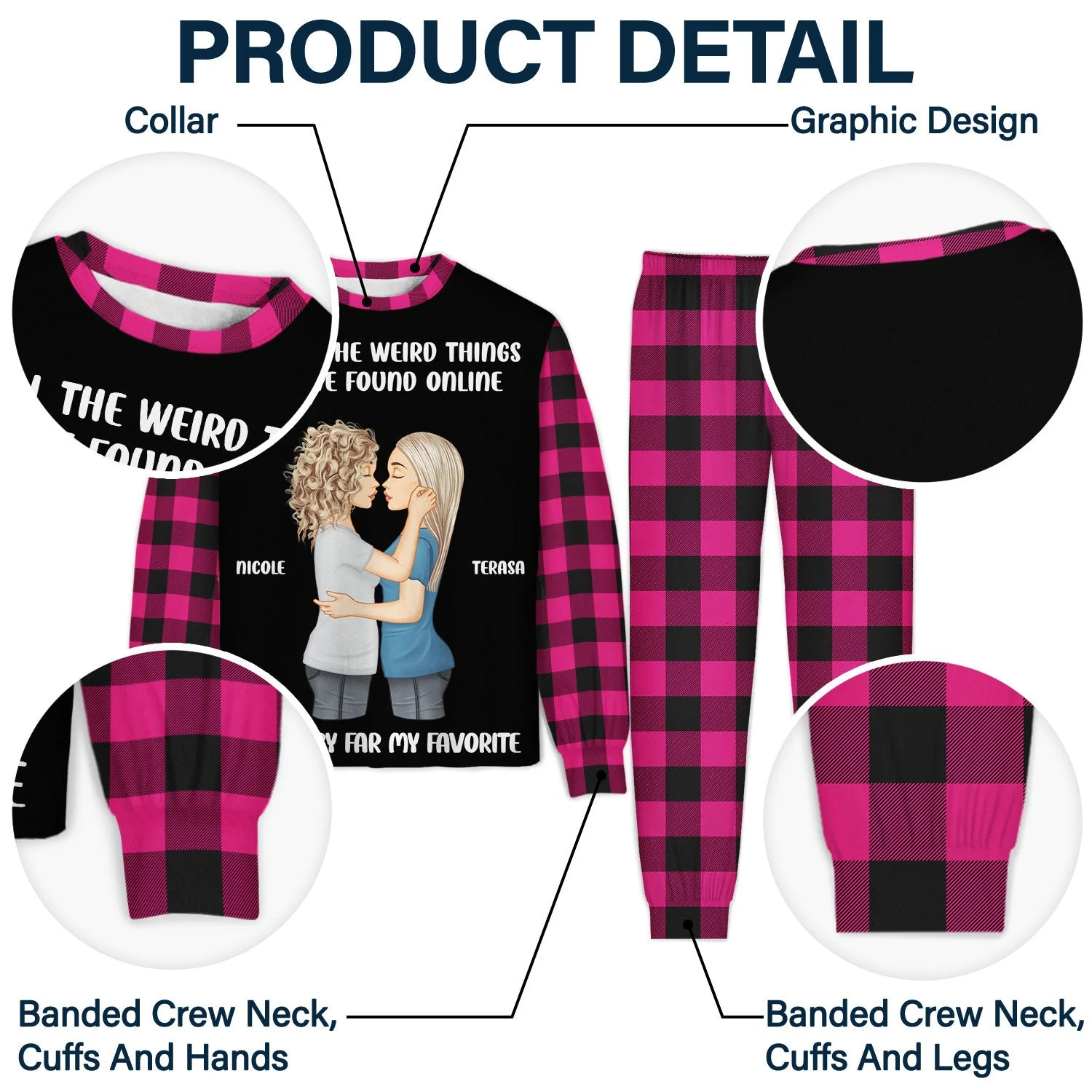 Couple My Favorite By Far - Gift For Couples - Personalized Unisex Pajamas Set - Image 4