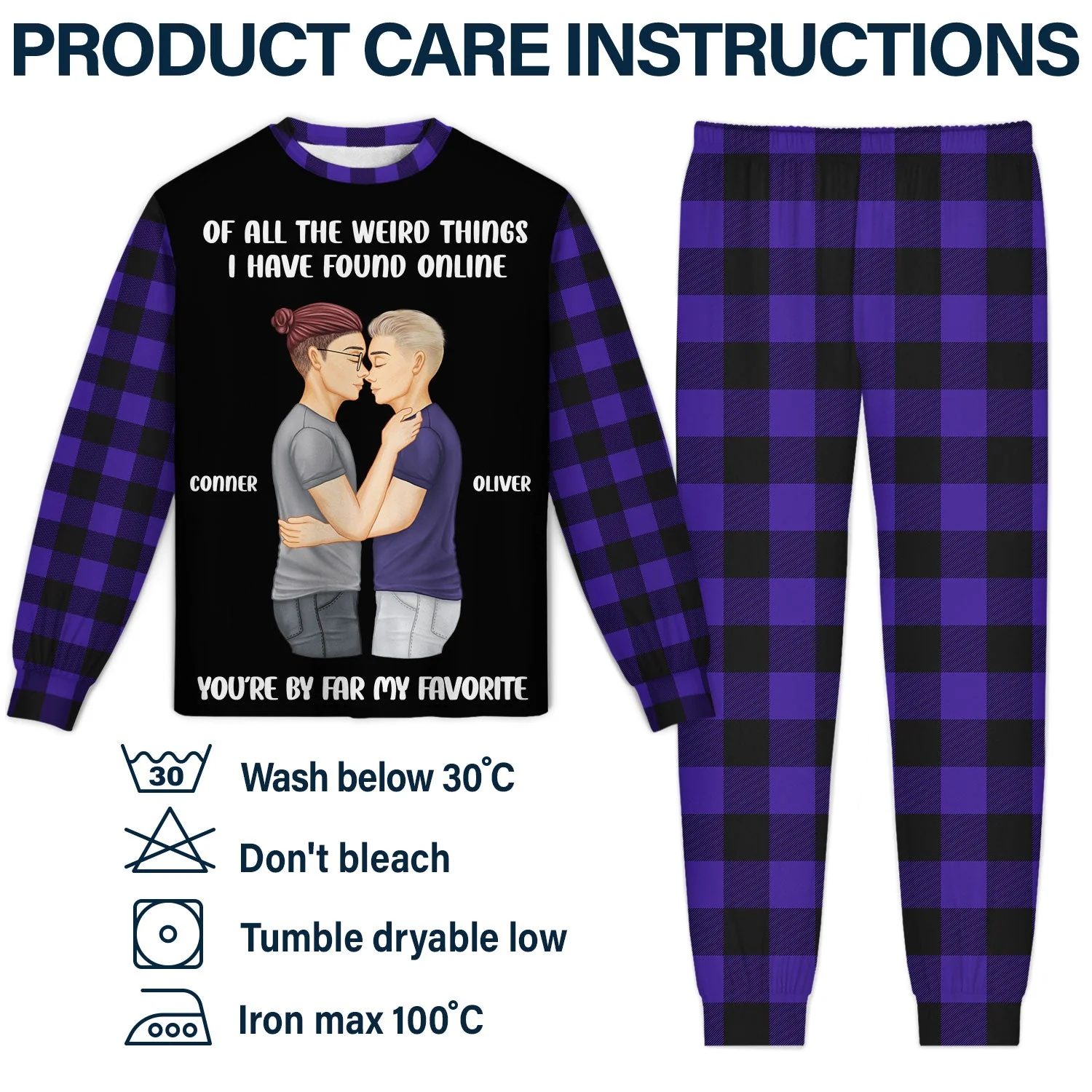 Couple My Favorite By Far - Gift For Couples - Personalized Unisex Pajamas Set - Image 5