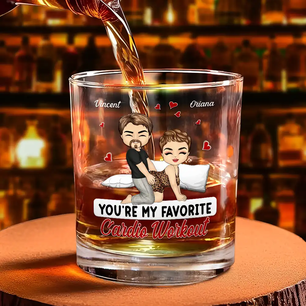 Couple My Favorite Thing To Do Is You - Personalized Whiskey Glass - Image 4