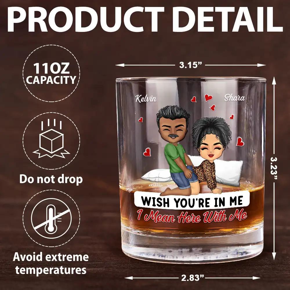 Couple My Favorite Thing To Do Is You - Personalized Whiskey Glass - Image 5