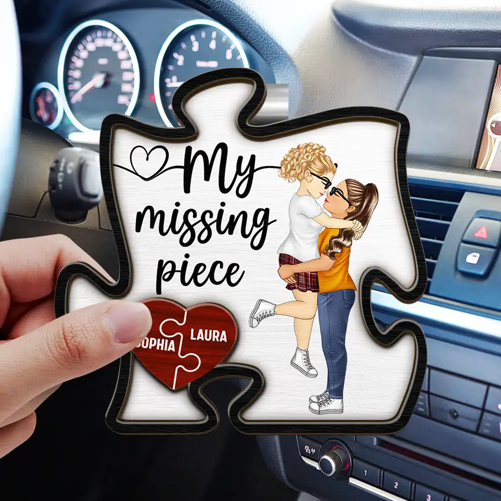 Couple My Missing Piece - Personalized Custom Shaped Car Visor Clip - Image 3