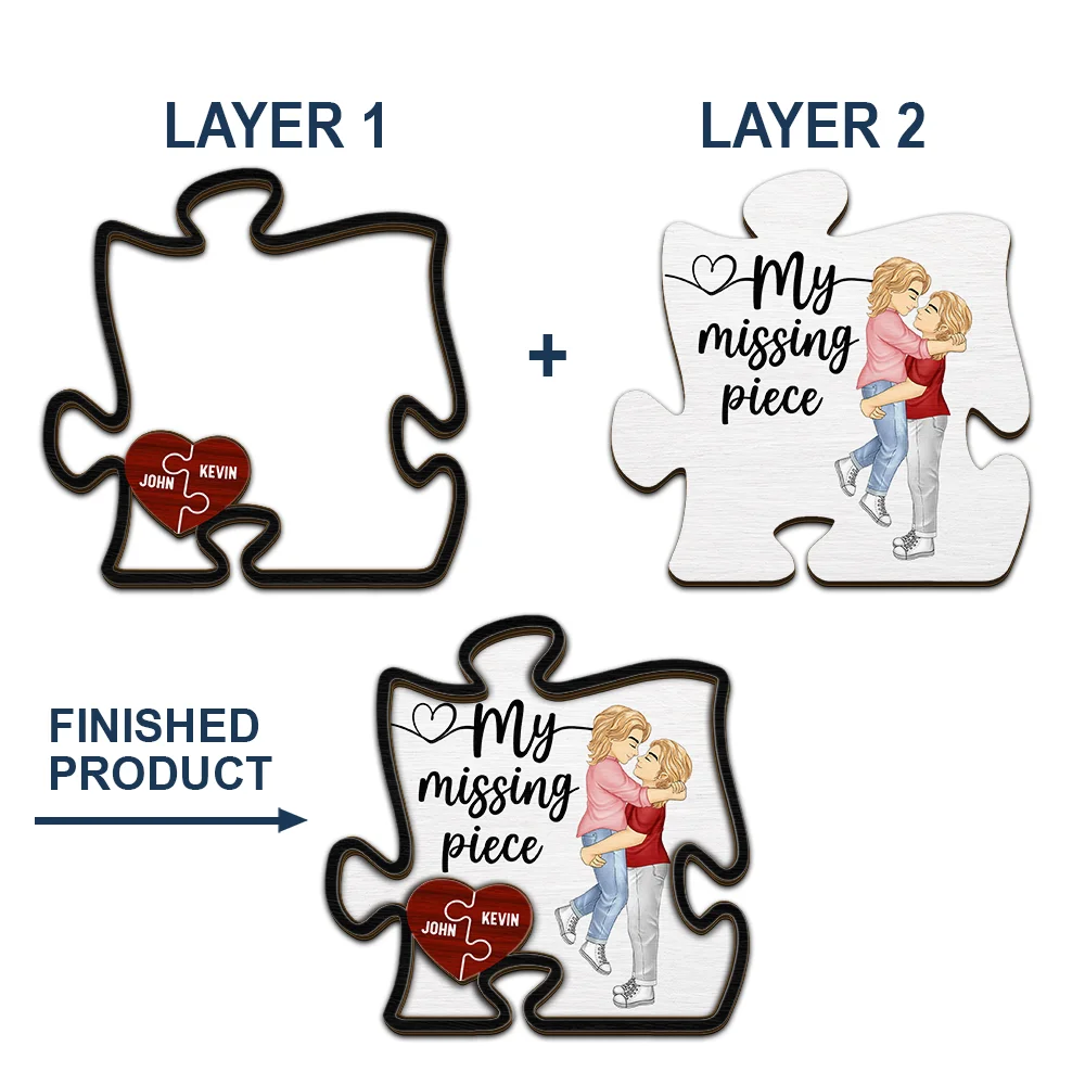 Couple My Missing Piece - Personalized Custom Shaped Car Visor Clip - Image 4