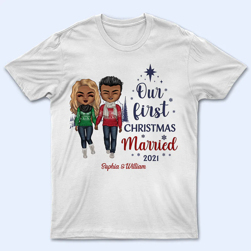 Couple Our First Christmas Together - Christmas Gift For Couple - Personalized Custom Hoodie - Image 3