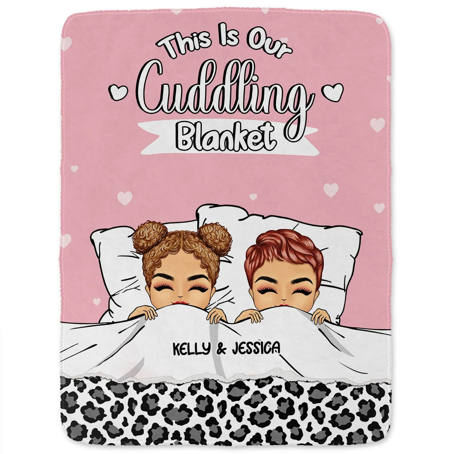 Couple Our Snuggle Blanket Front View - Gift For Couple - Personalized Custom Fleece Blanket - Image 2