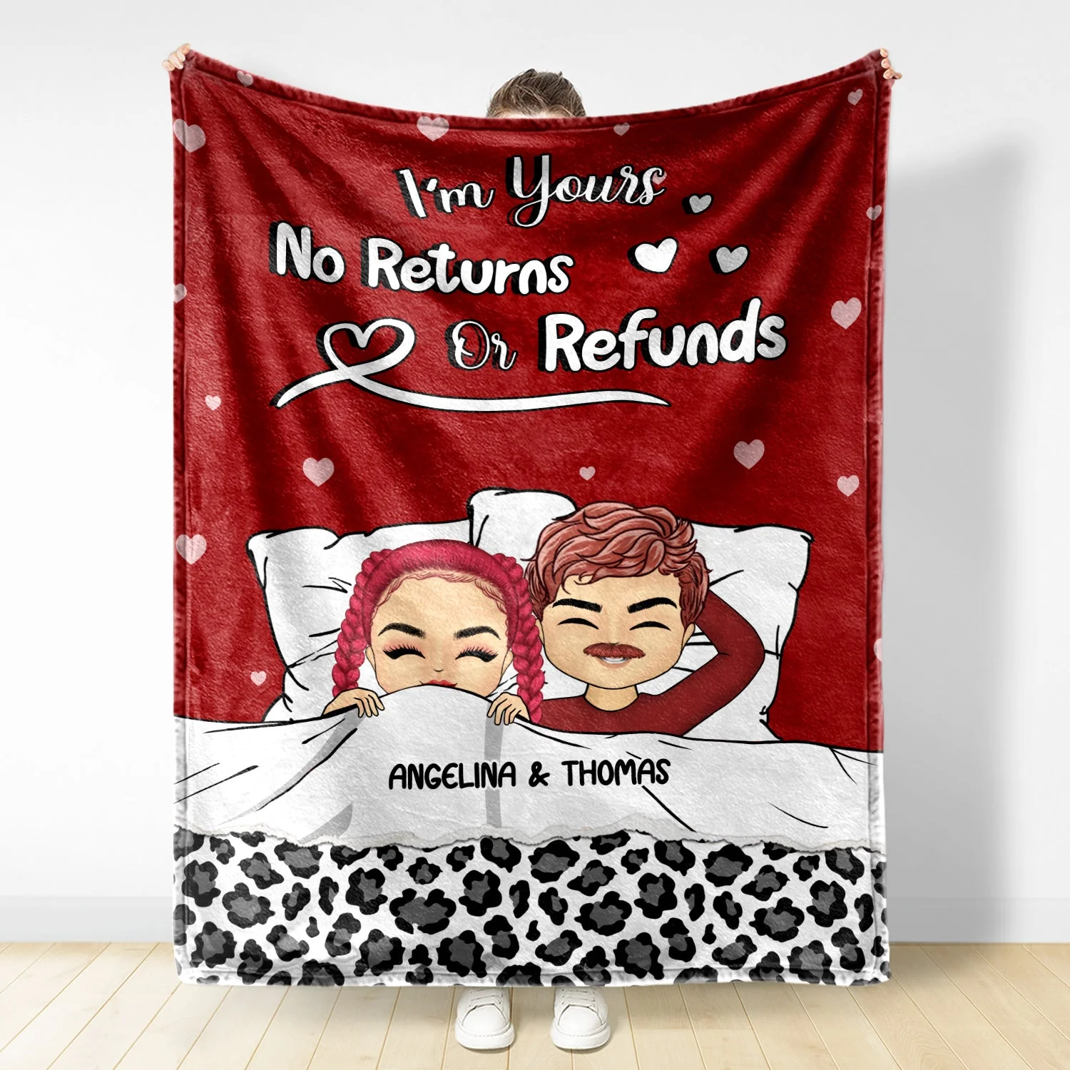 Couple Our Snuggle Blanket Front View - Gift For Couple - Personalized Custom Fleece Blanket - Image 3
