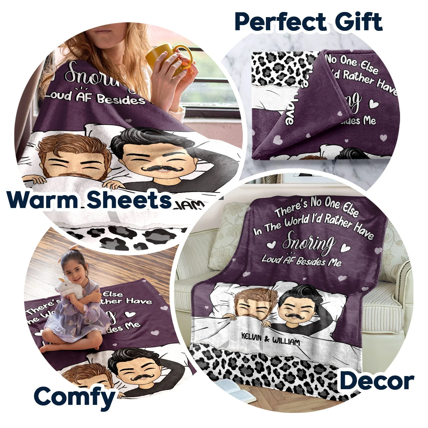 Couple Our Snuggle Blanket Front View - Gift For Couple - Personalized Custom Fleece Blanket - Image 7