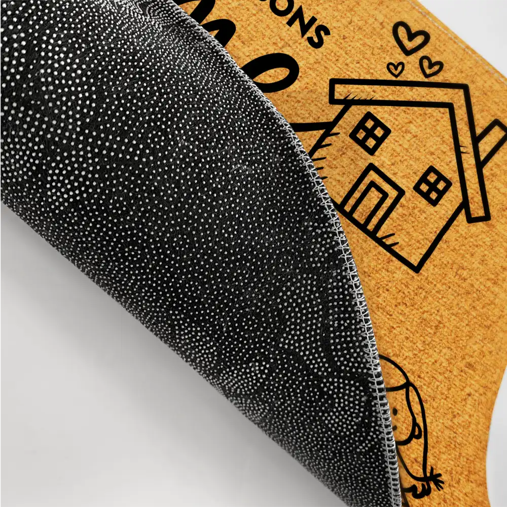 Couple Parents Home With Kid And Pet - Personalized Doormat - Image 3