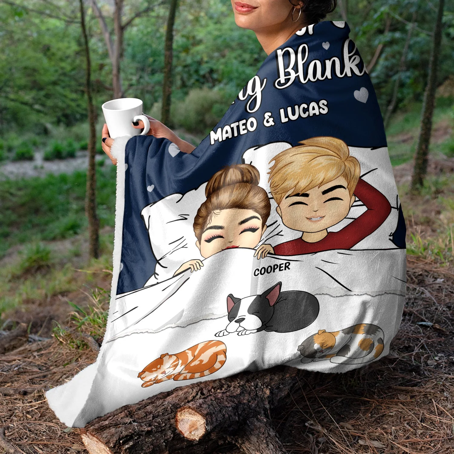 Couple Pet Lovers This Is Our Cuddling Blanket - Gift For Couples - Personalized Custom Fleece Blanket - Image 3