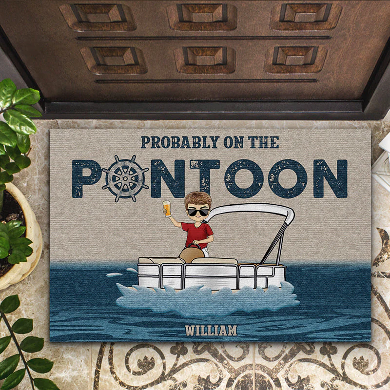 Couple Probably On The Pontoon - Personalized Custom Doormat - Image 2