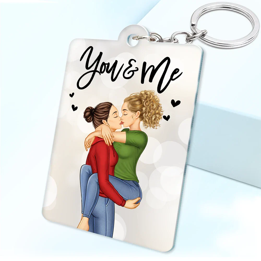 Couple Song QR Code You & Me - Personalized Acrylic Keychain - Image 3