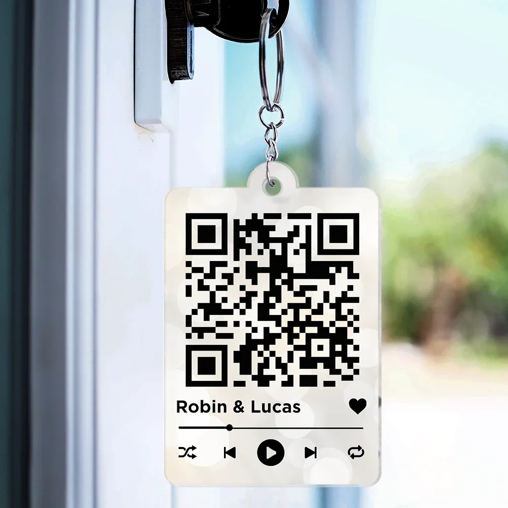 Couple Song QR Code You & Me - Personalized Acrylic Keychain - Image 4
