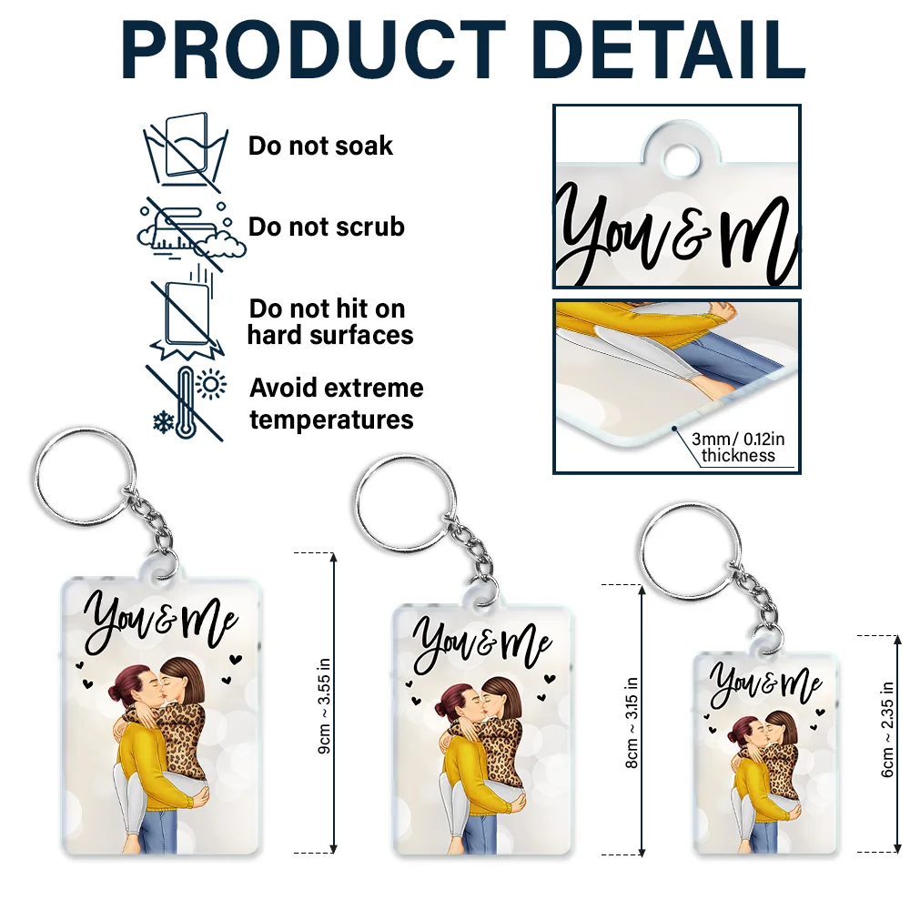 Couple Song QR Code You & Me - Personalized Acrylic Keychain - Image 6