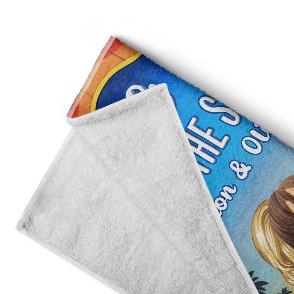 Couple Summer You & Me And The Sea - Personalized Beach Towel - Image 4
