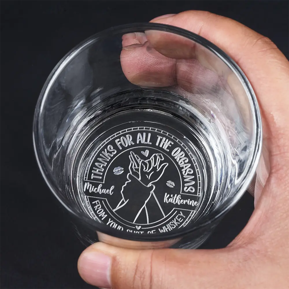 Couple Thanks For All The Orgasms Husband Wife - Personalized Engraved Whiskey Glass - Image 4