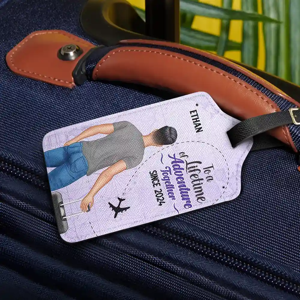 Couple To A Lifetime Of Adventure Together - Personalized Combo 2 Luggage Tags - Image 2