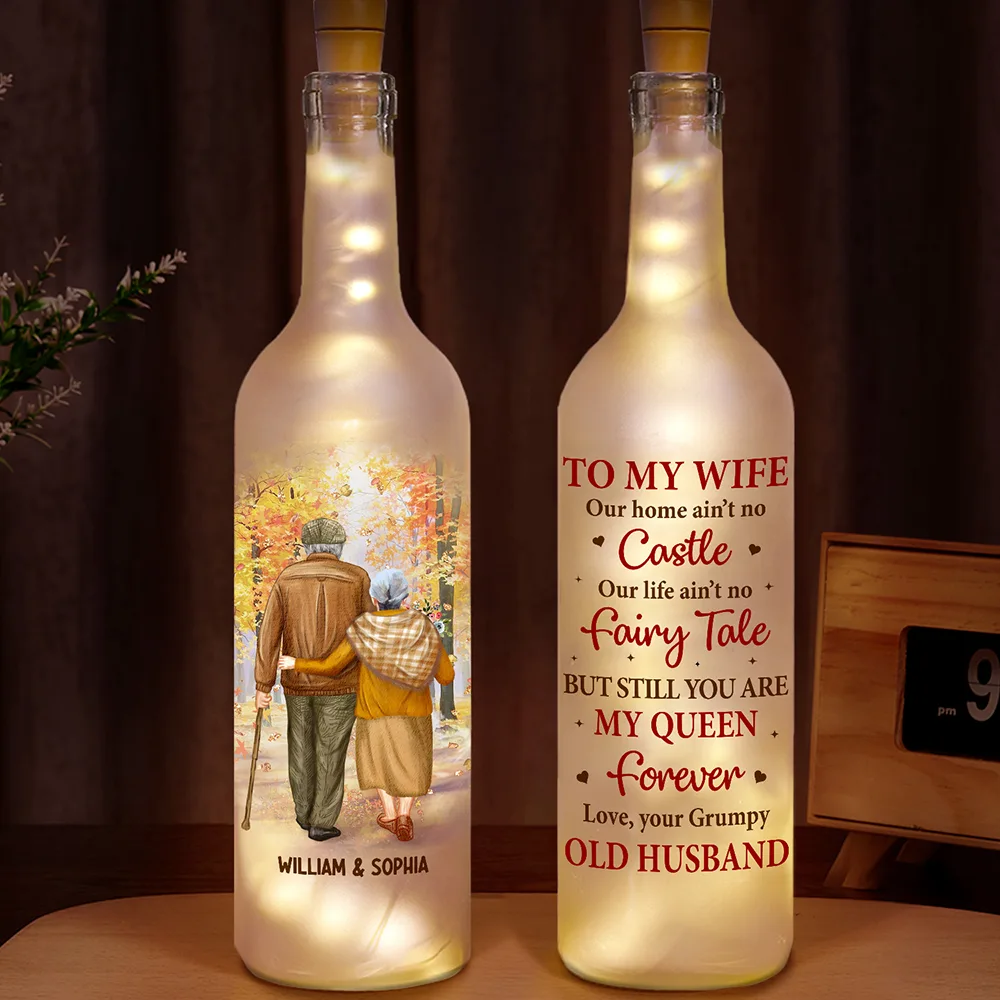 Couple To My Wife Our Home Ain't No Castle - Personalized Bottle Light
