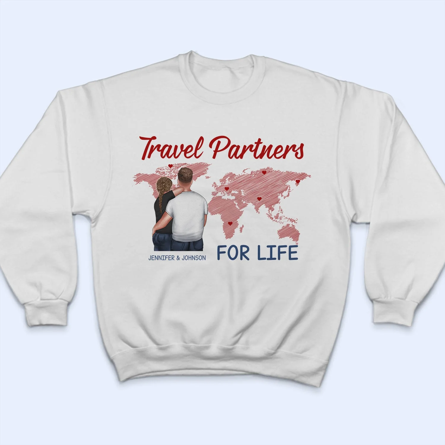 Couple Travel Partners For Life Husband Wife Lover - Anniversary, Birthday Gift For Couple, Trippin', Traveling Lovers, Vacation - Personalized Custom T Shirt - Image 5
