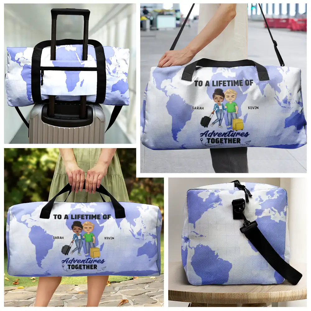 Couple Travel Partners For Life - Personalized Duffle Bag - Image 3