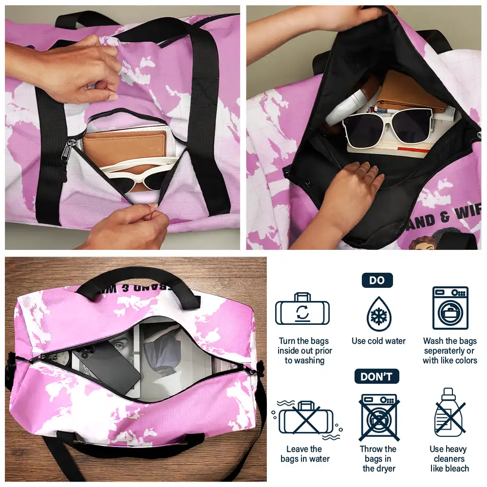 Couple Travel Partners For Life - Personalized Duffle Bag - Image 5