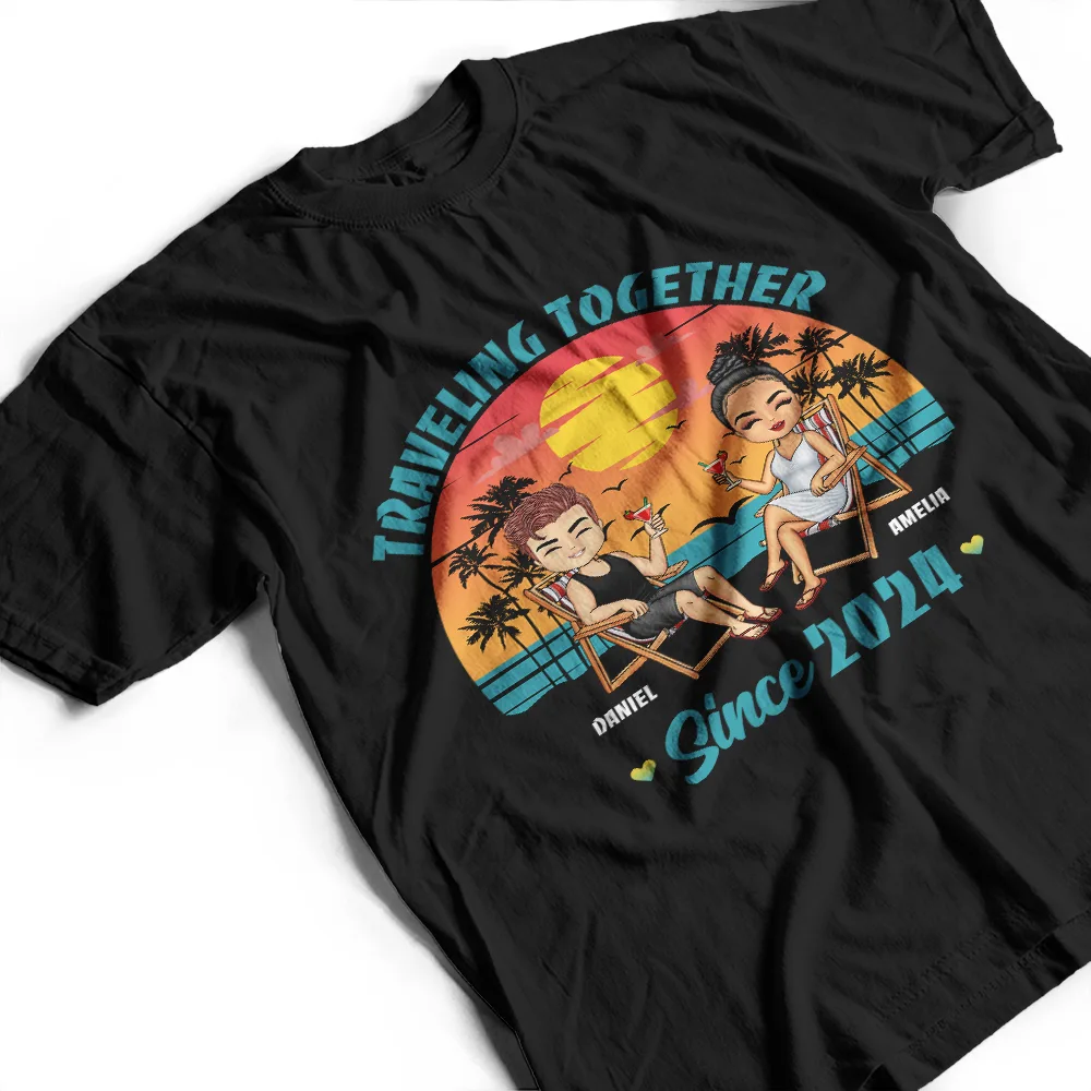 Couple Travel Partners For Life - Personalized T Shirt - Image 4
