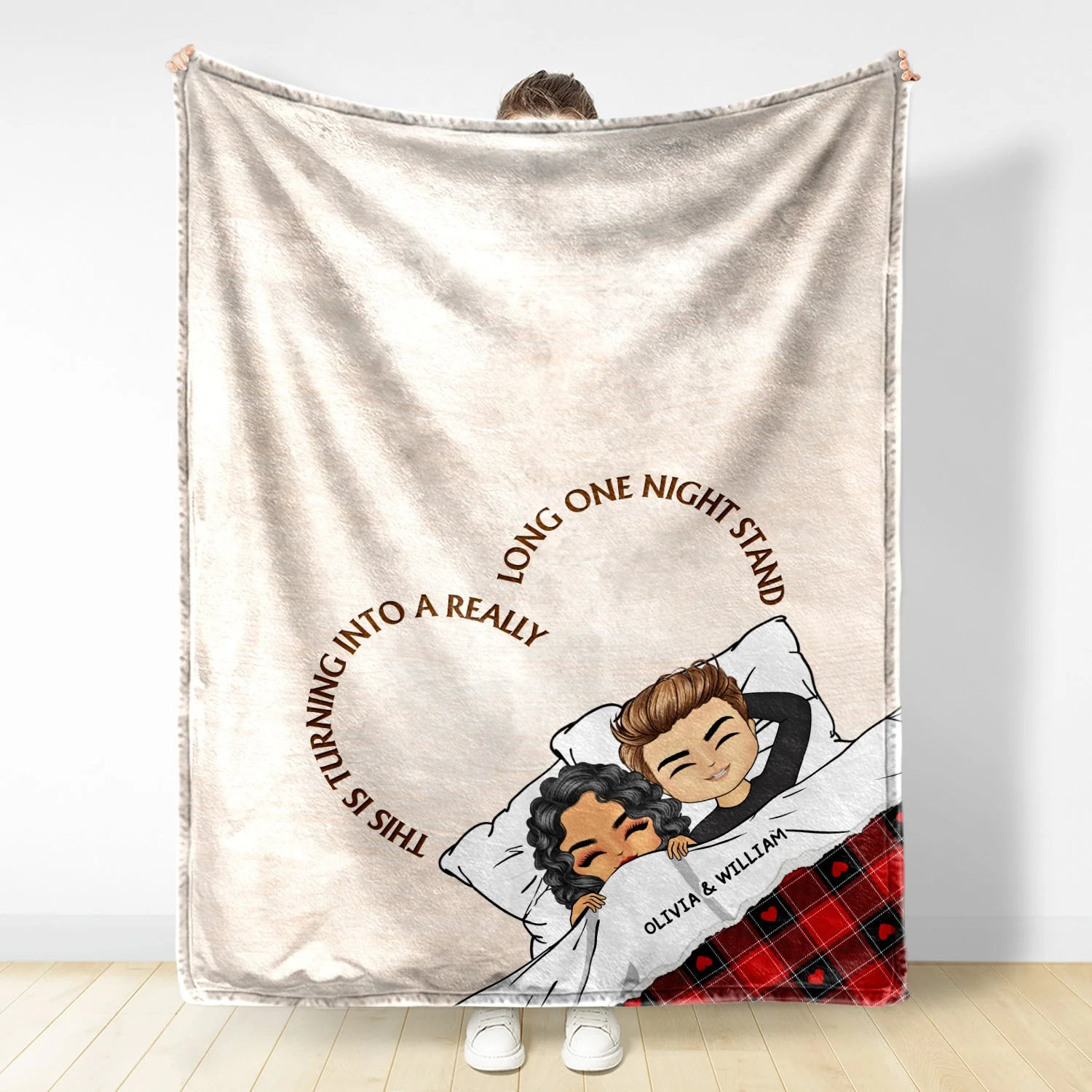Couple Turning Into A Long One Night Stand - Gift For Couples - Personalized Fleece Blanket - Image 2