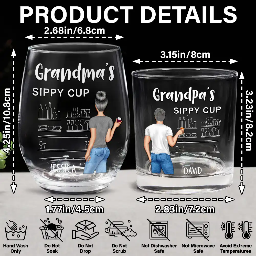 Couple Wifey Hubby's Sippy Cup - Personalized Combo Wine & Whiskey Glass - Image 5