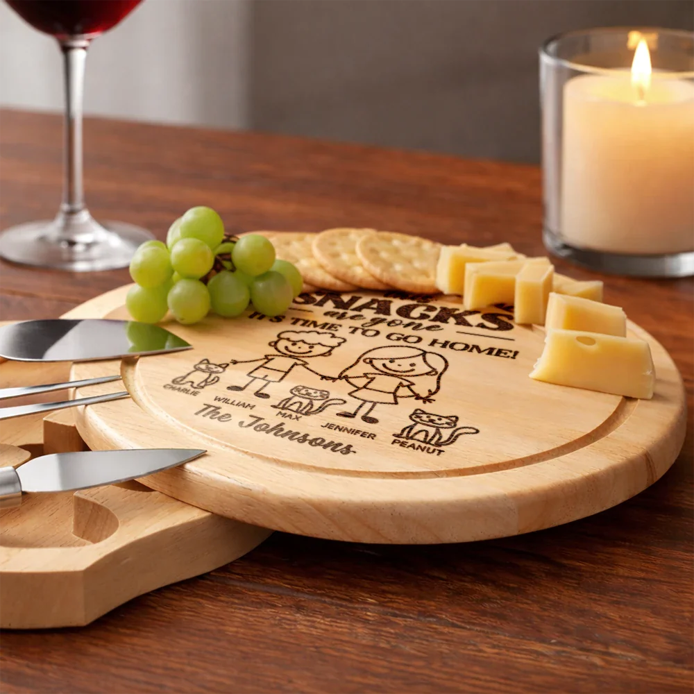 Couple With Pet Charcuterie If You Can Read This - Personalized Cheese Board Set - Image 5