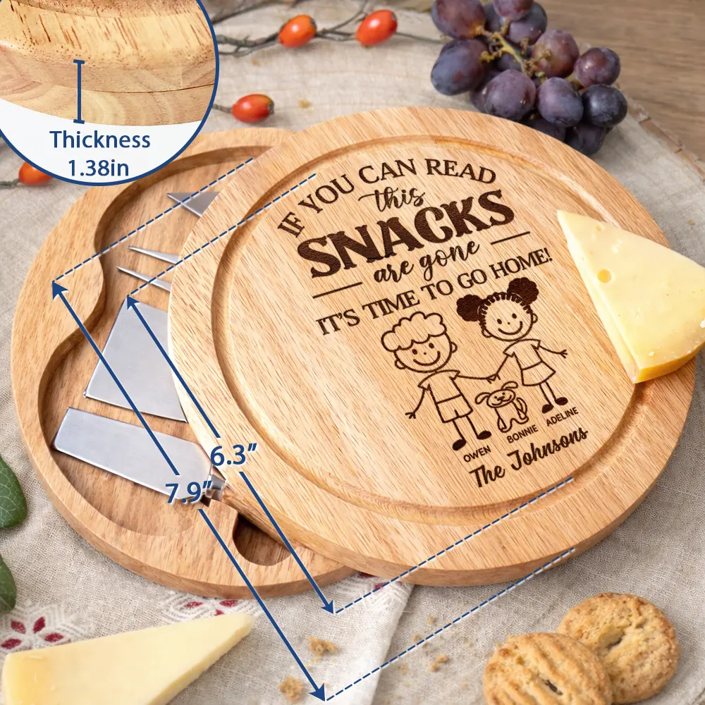 Couple With Pet Charcuterie If You Can Read This - Personalized Cheese Board Set - Image 6