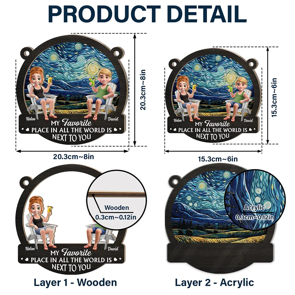 Couple You And Me We Got This Beach Lake Campsite View - Personalized Window Hanging Suncatcher Ornament - Image 5