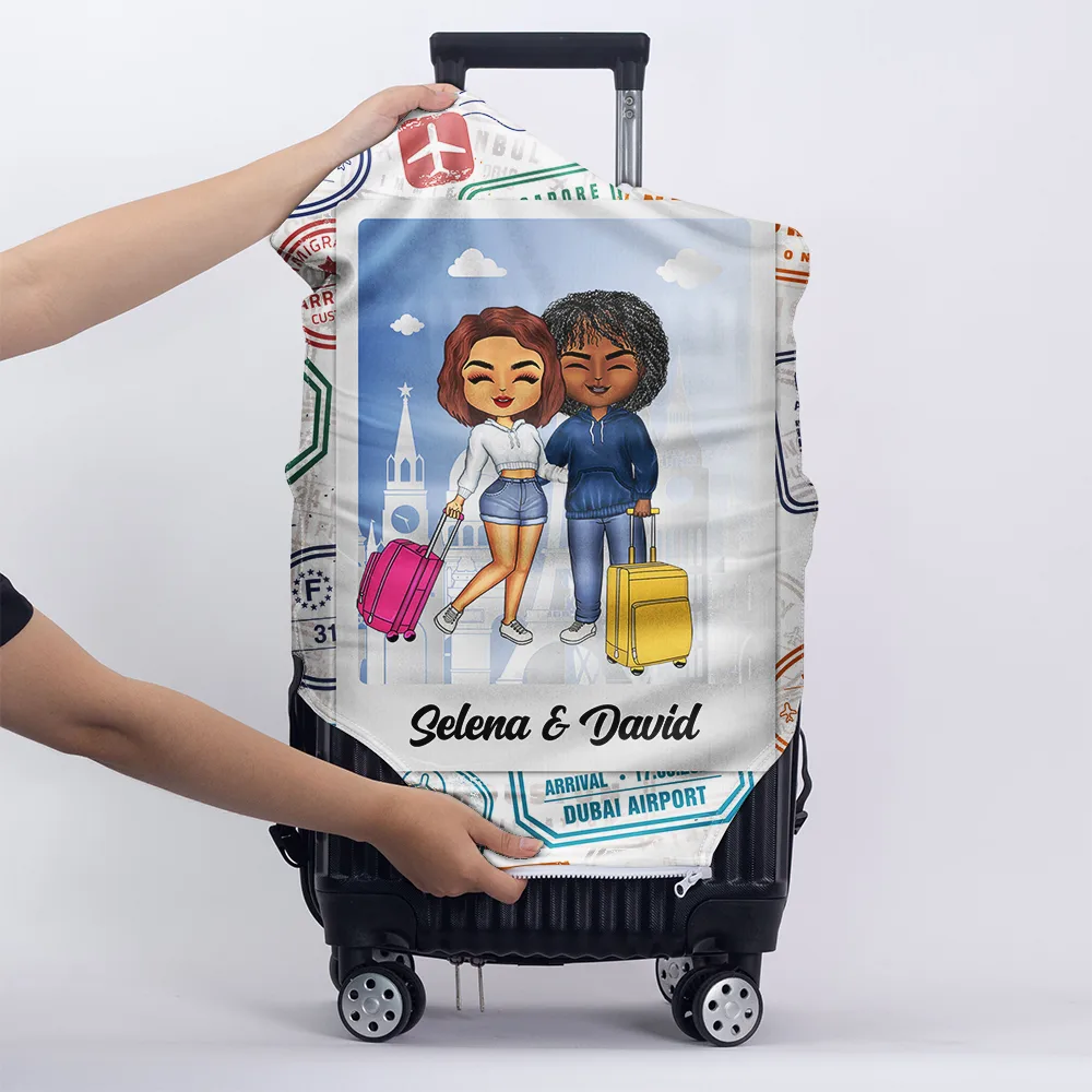 Couple You Are My Greatest Adventure - Personalized Luggage Cover - Image 5