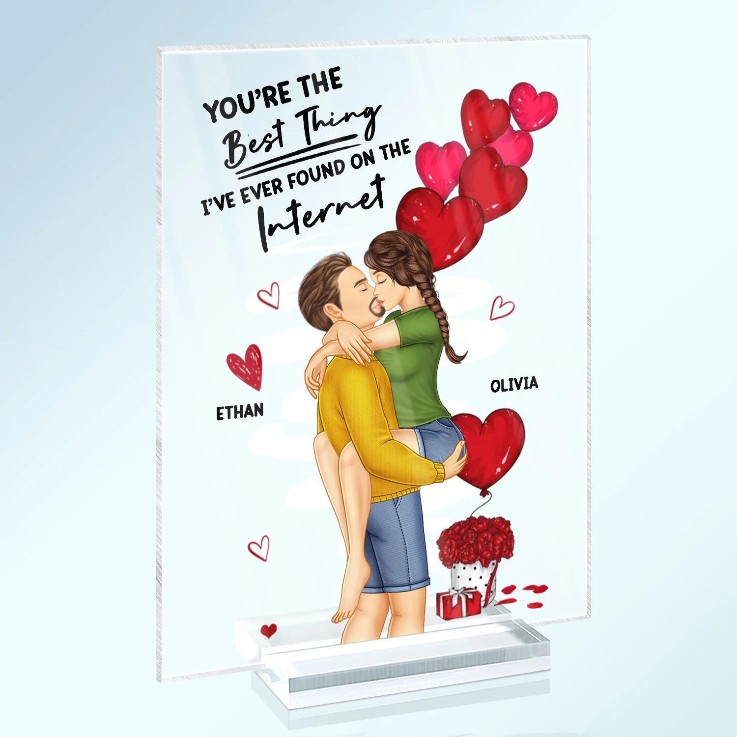 Couple You Are The Best Thing Found On Internet - Gift For Couples - Personalized Vertical Rectangle Acrylic Plaque - Image 2
