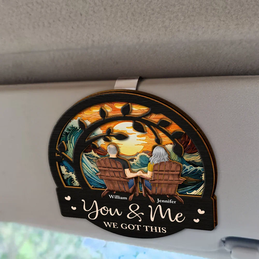 Couple You & Me We Got This - Personalized Custom Shaped Car Visor Clip - Image 2