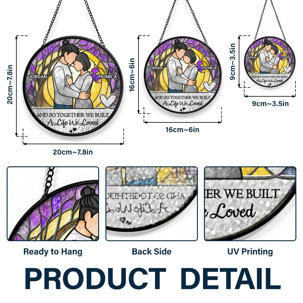 Couple You & Me We Got This - Personalized Stained Glass Window Hanging Suncatcher - Image 3
