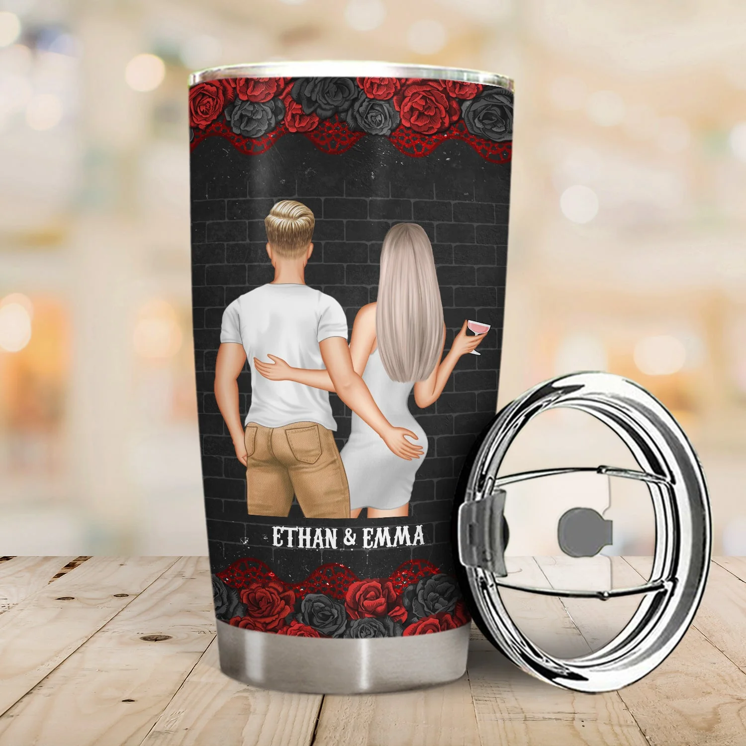 Couple You're The Only One I Want To Annoy - Gift For Couples Black Ver - Personalized Custom Tumbler - Image 2