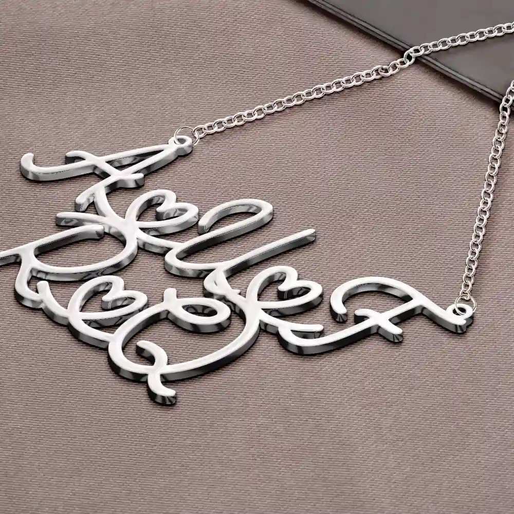 Couples Best Friends Initials Sign Name - Personalized Letter Necklace - Image 4