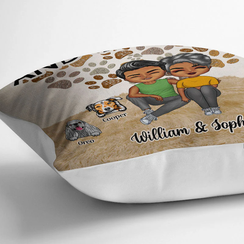 Couples You & Me And The Fur Babies - Gift For Dog Lovers And Cat Lovers - Personalized Custom Pillow - Image 3
