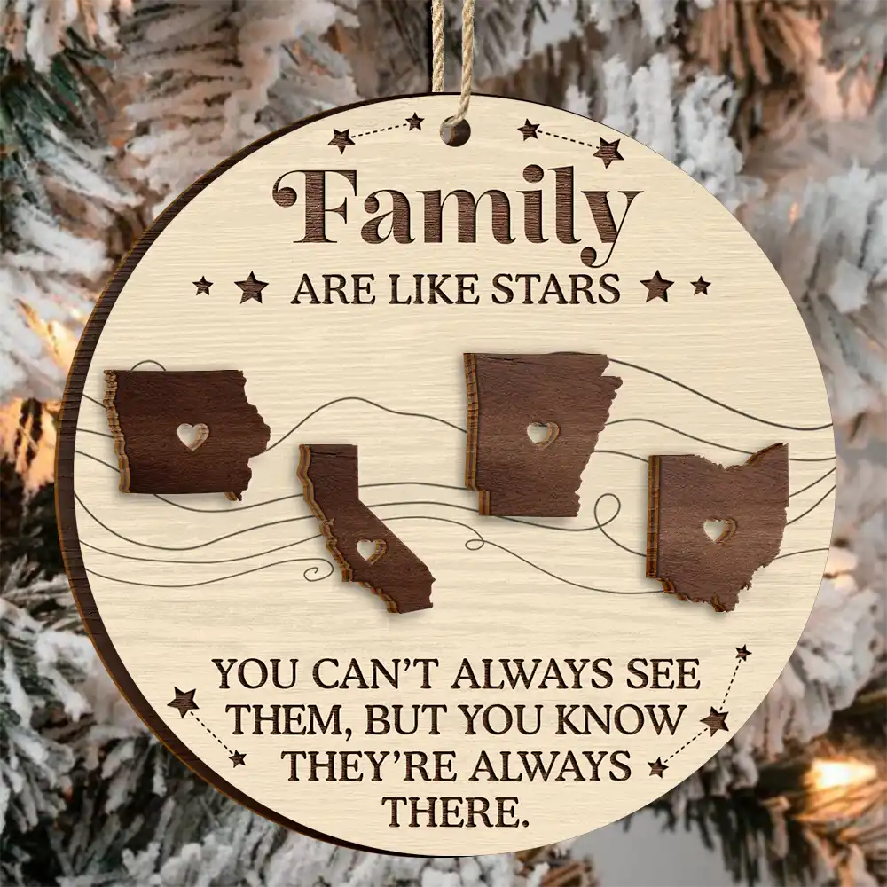Cousins Are Like Stars Siblings Friends Family Christmas - Personalized 2-Layered Wooden Ornament - Image 3