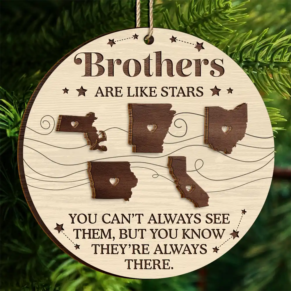 Cousins Are Like Stars Siblings Friends Family Christmas - Personalized 2-Layered Wooden Ornament - Image 4