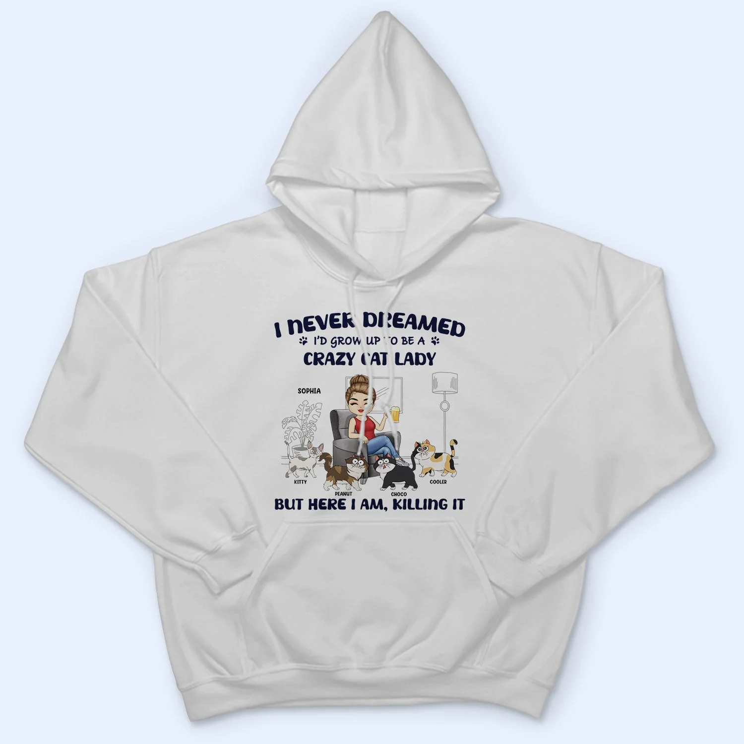 Crazy Cat Lady - Gift For Cat Lovers, Cat Moms - Personalized Sweatshirt - Image 5