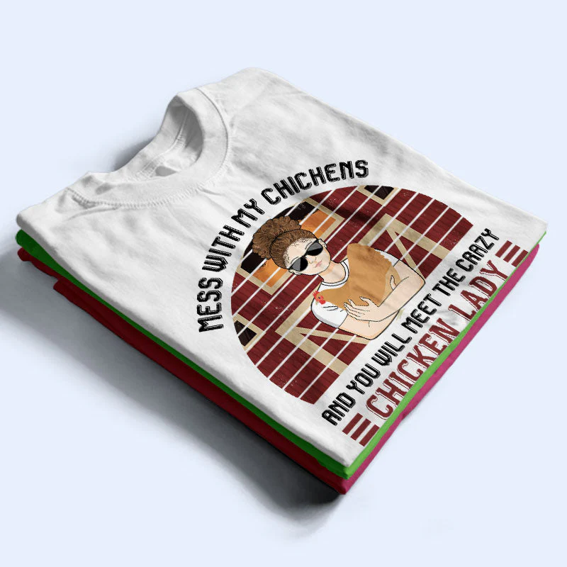Crazy Chicken Lady - Personalized Custom T Shirt - Image 2