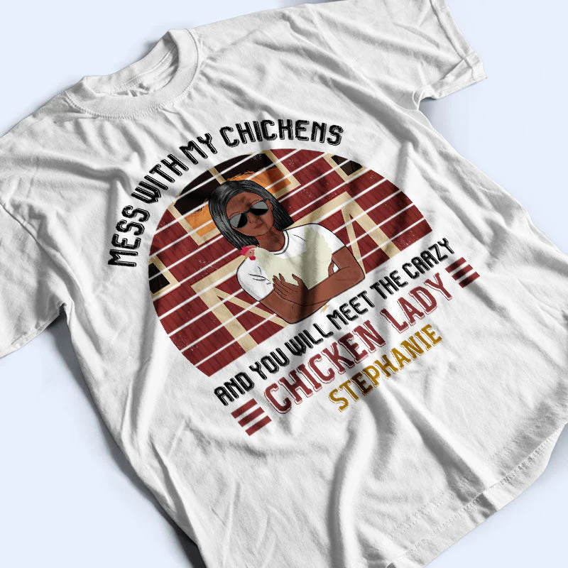 Crazy Chicken Lady - Personalized Custom T Shirt - Image 3