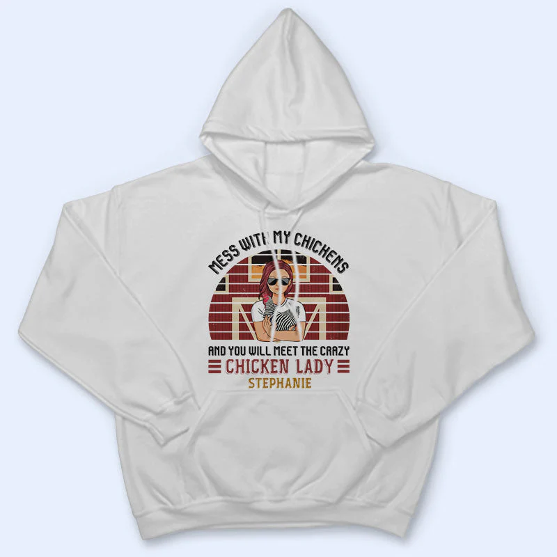 Crazy Chicken Lady - Personalized Custom T Shirt - Image 4