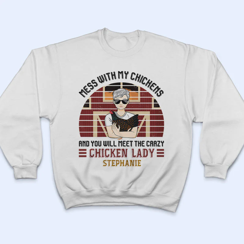 Crazy Chicken Lady - Personalized Custom T Shirt - Image 5